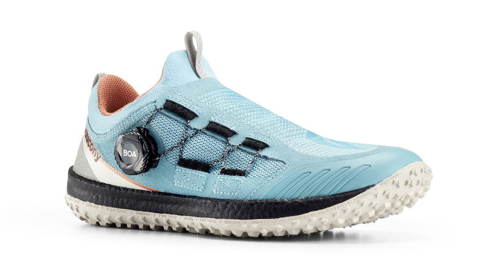 Boa Technology's tri-panel design design can be found on the Saucony Switchback 2