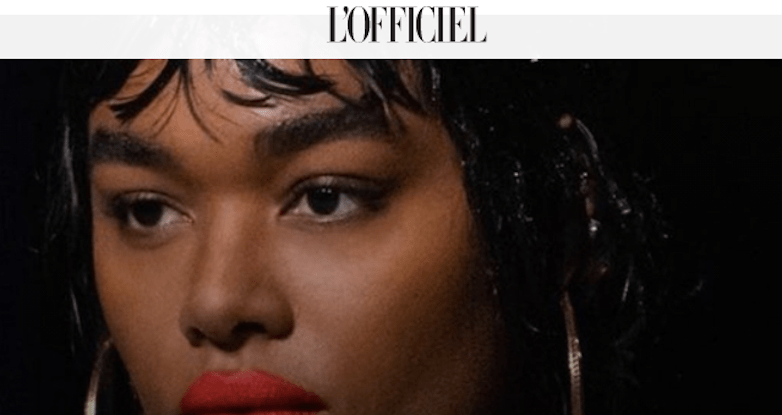 L'Officiel's homepage.