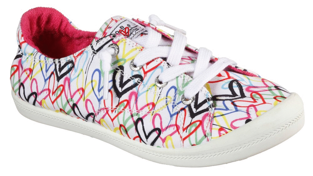 The Skechers x JGoldcrown collection decks out many of the brand's silhouettes in James Goldcrown's iconic heart designs