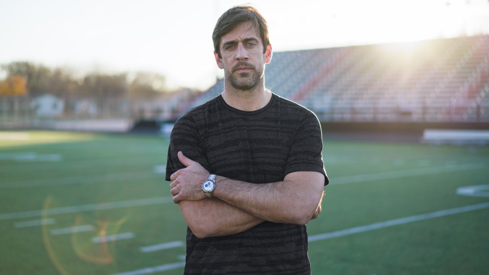 Aaron Rodgers for Zenith's Chronomaster Sport.