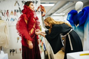 WWD’s Kuba Dabrowski visits Iris Van Herpen's Amsterdam atelier during the fitting for Dutch-Iranian musician Sevdaliza.