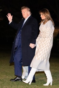 United States President Donald J. Trump, first lady Melania Trump and son Barron Trump arrive at the White House in Washington, DC on January 5, 2020. Trump is back at the White House after he spent 2 weeks at his resort, Mar-a-Lago in West Palm Beach, Florida for the holidays. Credit: Oliver Contreras / Pool via CNP. 05 Jan 2020 Pictured: United States President Donald J. Trump, first lady Melania Trump and son Barron Trump arrive at the White House in Washington, DC on January 5, 2020. Trump is back at the White House after he spent 2 weeks at his resort, Mar-a-Lago in West Palm Beach, Florida for the holidays. Credit: Oliver Contreras / Pool via CNP. Photo credit: Oliver Contreras - Pool via CNP / MEGA TheMegaAgency.com +1 888 505 6342 (Mega Agency TagID: MEGA587681_002.jpg) [Photo via Mega Agency]