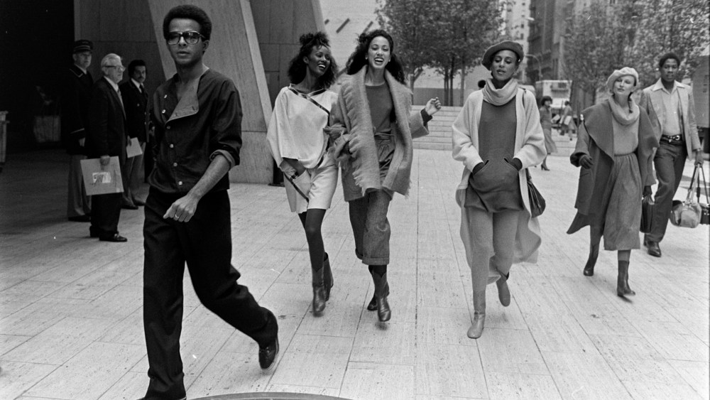 Designer Stephen Burrows poses for a portrait. Stephen Burrows for Pat Tennant Fall 1977 Ready to Wear Advance
