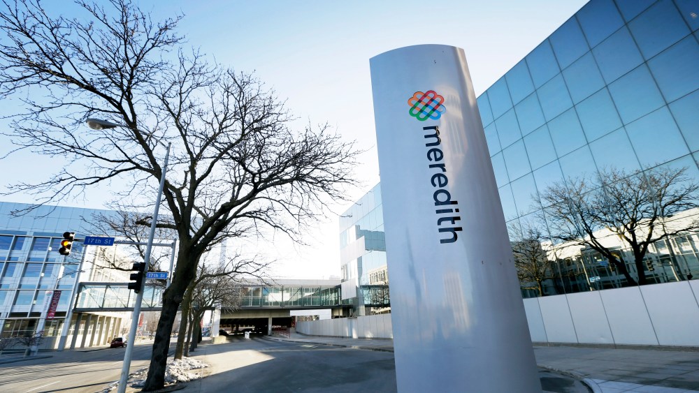 FILE - This March 11, 2015, file photo shows the Meredith Corp. headquarters building in Des Moines, Iowa. Media and publishing giant Meredith Corp. says it is selling its Fortune brand for $150 million in cash to Fortune Media Group. The deal, subject to regulatory approval, is expected to close by the end of the year. (AP Photo/Charlie Neibergall, File)