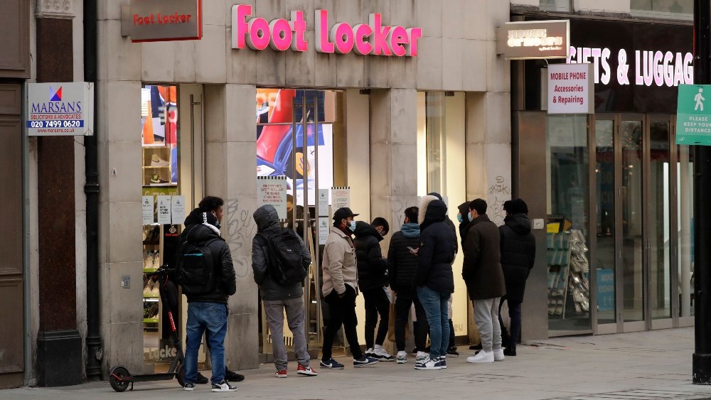 Sixty percent of Foot Locker's stores in Europe and Canada were closed in the fourth quarter.