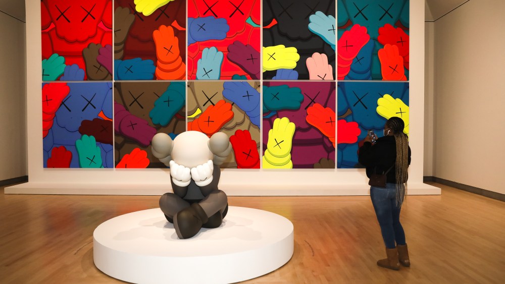 Installation view of "Kaws: What Party" at Brooklyn Museum.