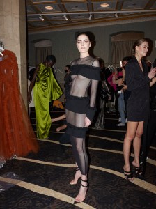 Backstage at Christian Siriano RTW Fall 2021.