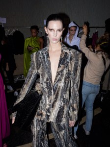 Backstage at Christian Siriano RTW Fall 2021.