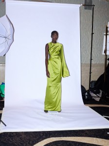 Backstage at Christian Siriano RTW Fall 2021.