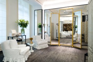 A private fitting room at Chanel's renovated haute couture salon in Paris.