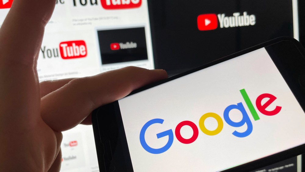 Photo by: STRF/STAR MAX/IPx 2021 2/3/21 Google stock price soars on strong earnings from YouTube Ad revenue. STAR MAX Photo: Google and Youtube logos photographed on Apple devices.