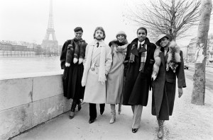 Models Lynn Watts, husband Oliver Constantin, Sandi Bass, husband Jacob Wheeler and Diane Washington in Paris.