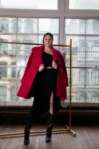 Candice Huffine in a look from Christian Siriano's Fall 2021 collection.