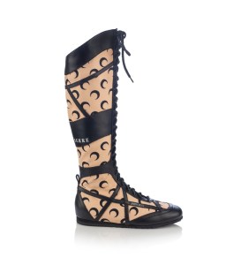 Jimmy Choo and Marine Serre's collaboration includes a flat boot.