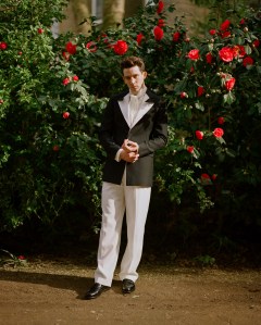 Josh O'Connor, nominated for best actor in a TV series, in Loewe at the 2021 Golden Globes.