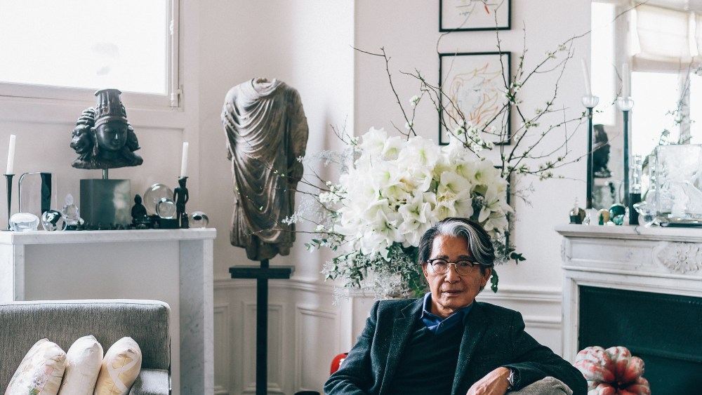 Kenzo Takada in his apartment in Paris.