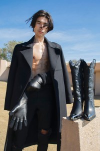 L.A.-based designer Marcell Pustul and stylist Nicola Formichetti prep the fall 2021 Marcell Von Berlin collection film in Malibu, Calif. on Feb. 8, 2020.