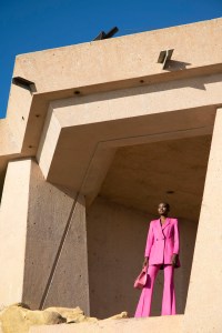 L.A.-based designer Marcell Pustul and stylist Nicola Formichetti prep the fall 2021 Marcell Von Berlin collection film in Malibu, Calif. on Feb. 8, 2020.