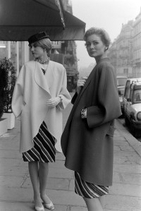 Models pose in ensembles from Philippe Venet's Spring 1985 Couture Collection Advance.