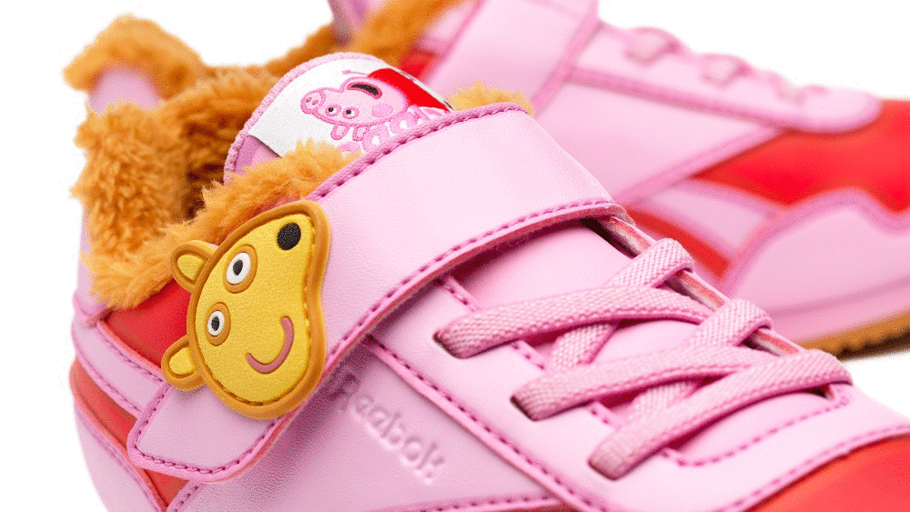 Reebok collaborated with Hasbro on a children's sneaker collection inspired by Peppa Pig