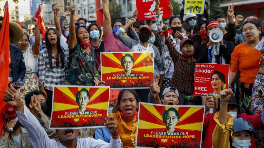 A group of 17 NGOs urged Western fashion brands to denounce the Myanmar military coup and support garment workers striking in protest.