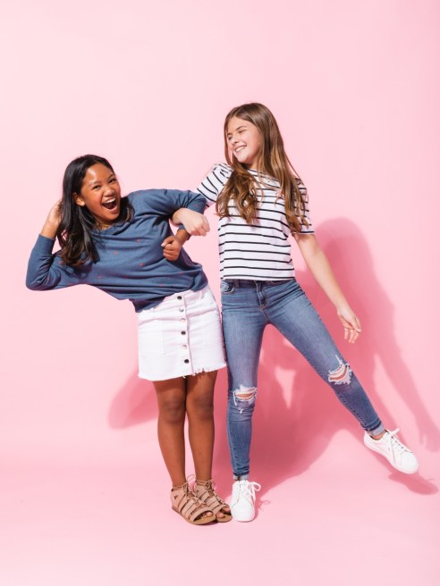 tie-dye sweatshirts, tonal animal-print joggers, slogan T-shirts, skirts, biker shorts, rompers, jumpsuits and dresses