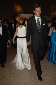 Model Gisele Bundchen, left, and NFL quarterback Tom Brady attend the Metropolitan Museum of Art's annual Costume Institute gala in New York City. Bundchen wears Yves Saint Laurent. (WWD/CondeNast/NYT Syndicate)