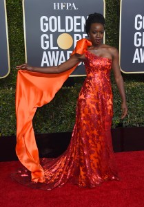 Danai Gurira arrives at the 76th annual Golden Globe Awards at the Beverly Hilton Hotel on Sunday, Jan. 6, 2019, in Beverly Hills, Calif. (Photo by Jordan Strauss/Invision/AP)