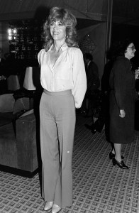 Jane Fonda (C) attends a party at Sybil's, a resturant in New York City, on March 12, 1979.