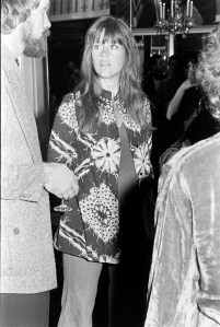 Jane Fonda (C) attends a party at the Ambassador Hotel in Los Angeles, California, following a Doobie Brothers concert at the Forum, on May 4, 1975.