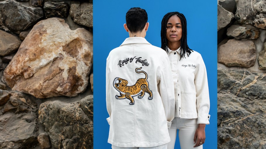 Kings of Indigo and Candiani collaborated on a capsule collection for men, women, and kids centered on sustainable patchwork denim.