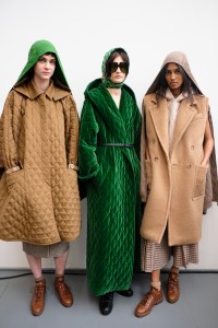 Backstage at Max Mara RTW Fall 2021