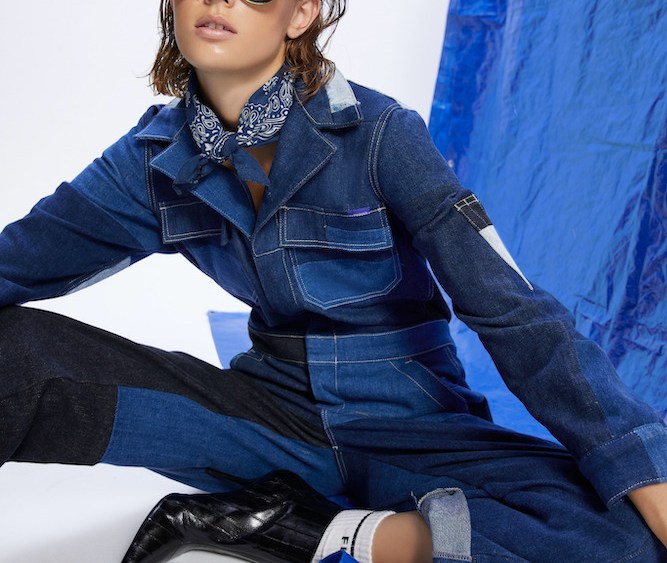 Premium denim brand Mother launched its 60% Mother collection of patchwork denim garments made of pre- and post-consumer waste.
