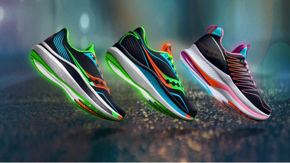 The Saucony Bright Future Endorphin Collection. Saucony is expected to be a tentpole for Wolverine, growing mid-single digits in the fourth quarter and expected to jump 50 percent in the first quarter.