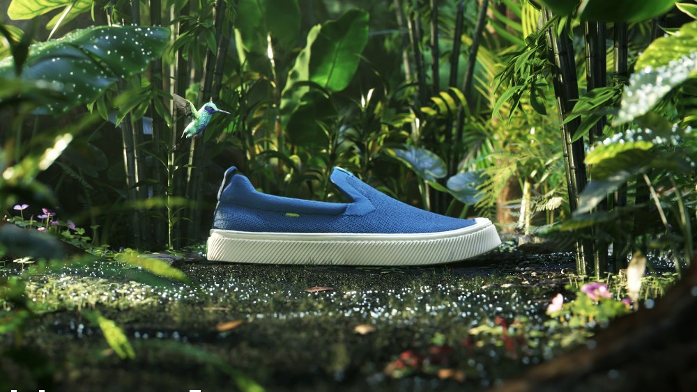 Cariuma's Ibi Slip-On features a bamboo-knit upper and sugarcane EVA outsole
