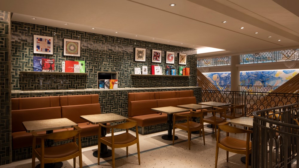 The café and bookstore at the Hermès store on Rue de Sèvres in Paris.
