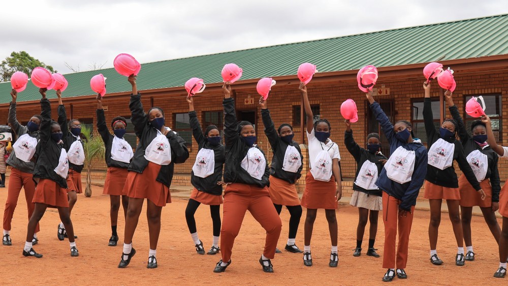 12 October 2020. De Beers held a GirlEng programme for school kids at Musina High School and Renaissance Secondary School in Musina. Group picture of Musina High School.