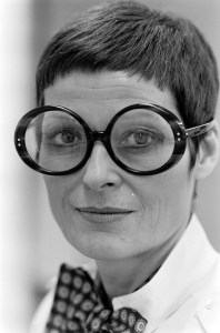 Portrait of designer Liz Claiborne at her New York City showroom and design studios on January 1, 1979.