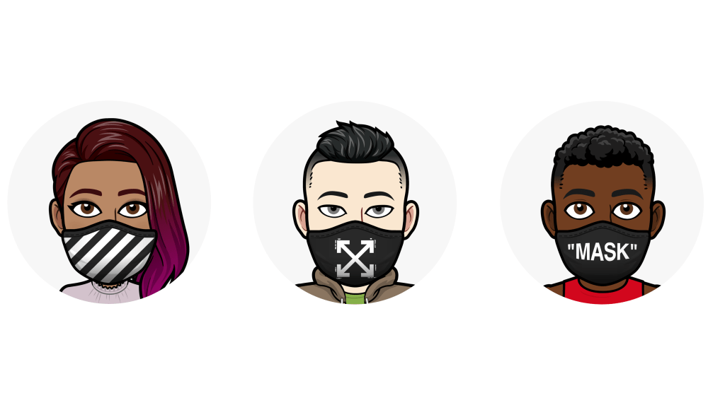 Off-White masks on Snapchat Bitmojis