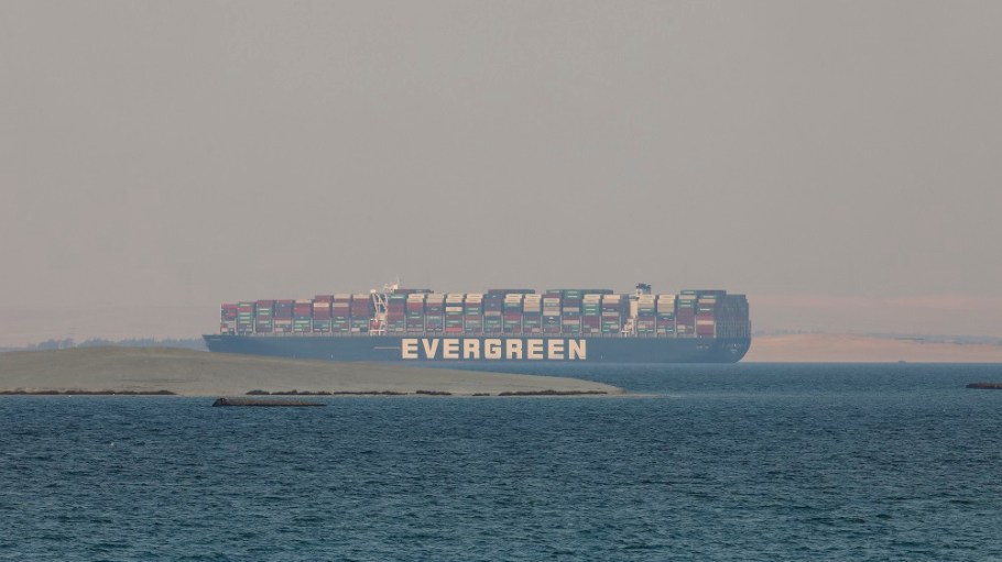 Maersk said it's getting container ships through the Suez Canal, but expects it will take until the end of the week to clear the queue.