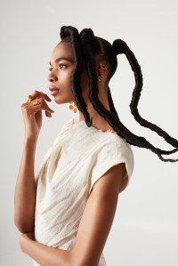 Sportmax's linen dress; Alexander McQueen earrings; Argento Vivo ring