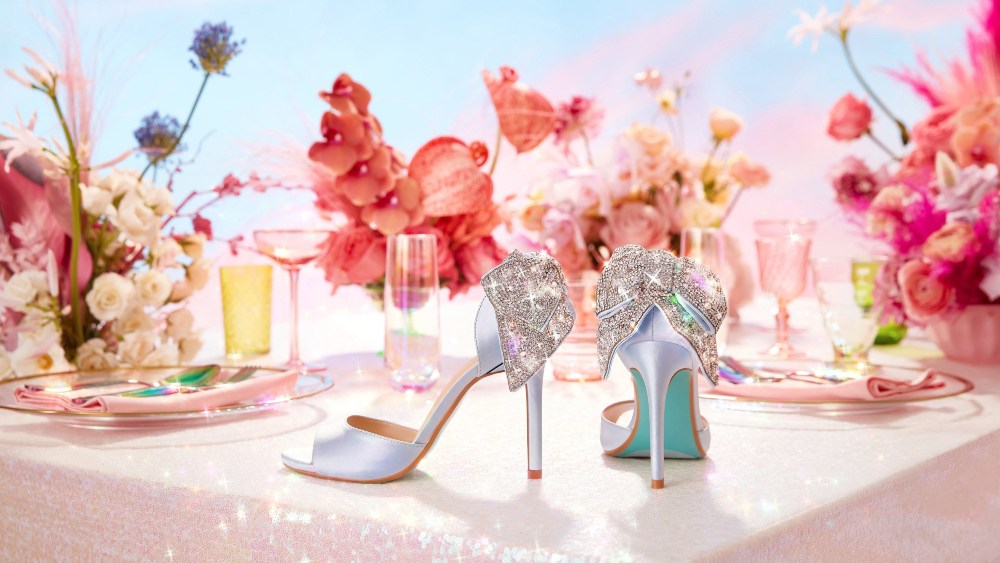 David's Bridal tapped Betsey Johnson's brand of 'pizzazz' for a five-item wedding shoe collection of sparkly sneakers, heels and flats.