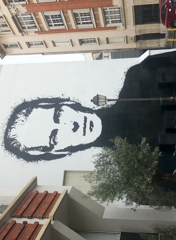 The mural of Hubert de Givenchy