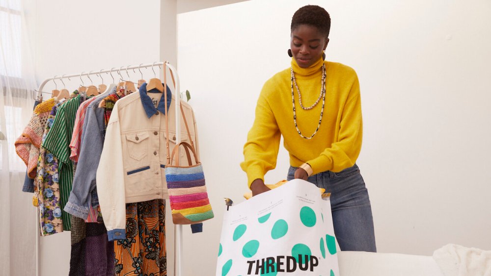 woman with thredup clean out bag