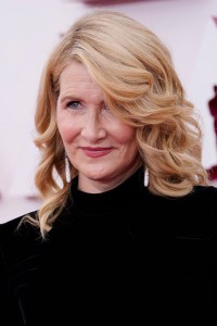 Laura Dern wore a Pomellato bracelet, earrings, and ring with a mix of white, brown, and black diamonds.