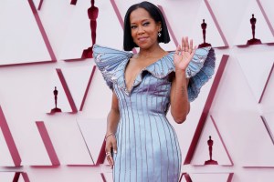 Regina King wore a selection of Forevermark  diamond rings, along with  earrings and a bracelet.