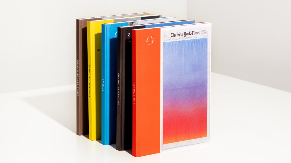 The first five tomes of Just An Idea Books.