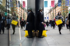 Atmosphere in London as the shops re-open.