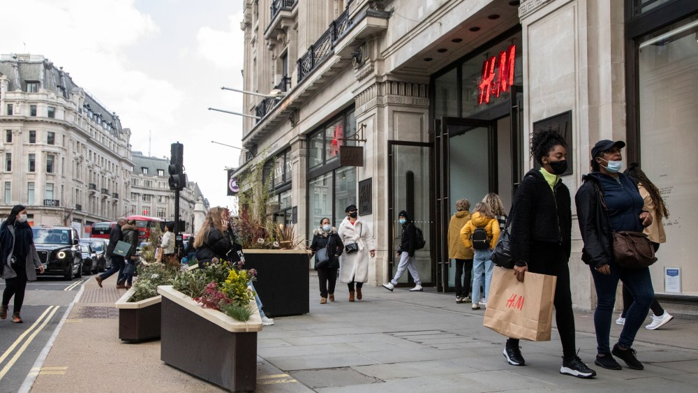 H&M in London as the shops re-open.