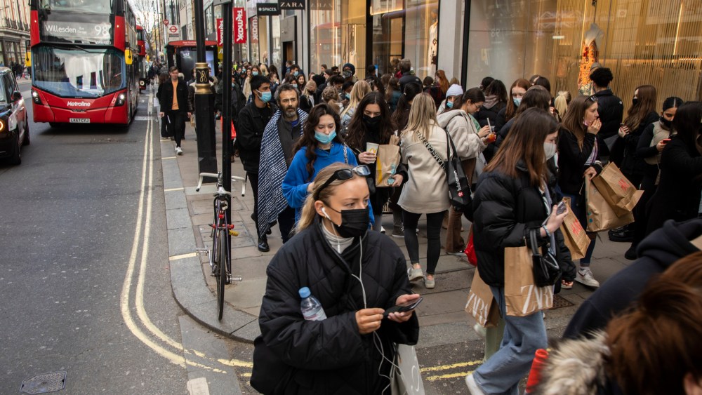Atmosphere in London as the shops re-open.